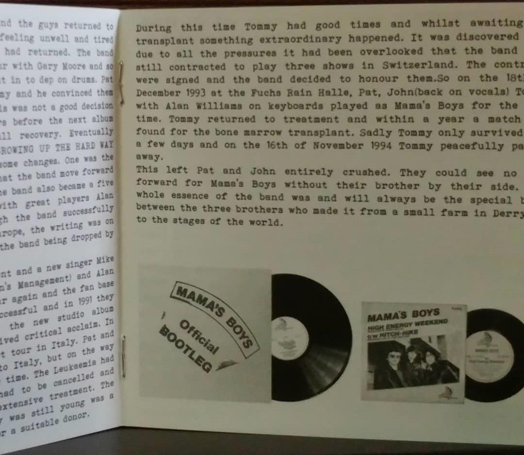 洋楽 MAMA'S BOYS /OFFICIAL BOOTLEG ALBUM 1980