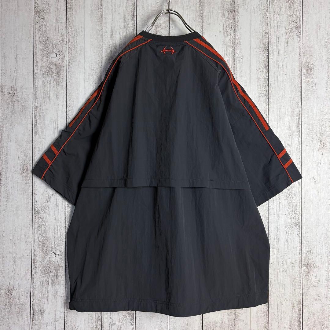 【美品・Lサイズ】エイチデックス HDEX 刺繍ロゴ入りナイロンTシャツ グレー
