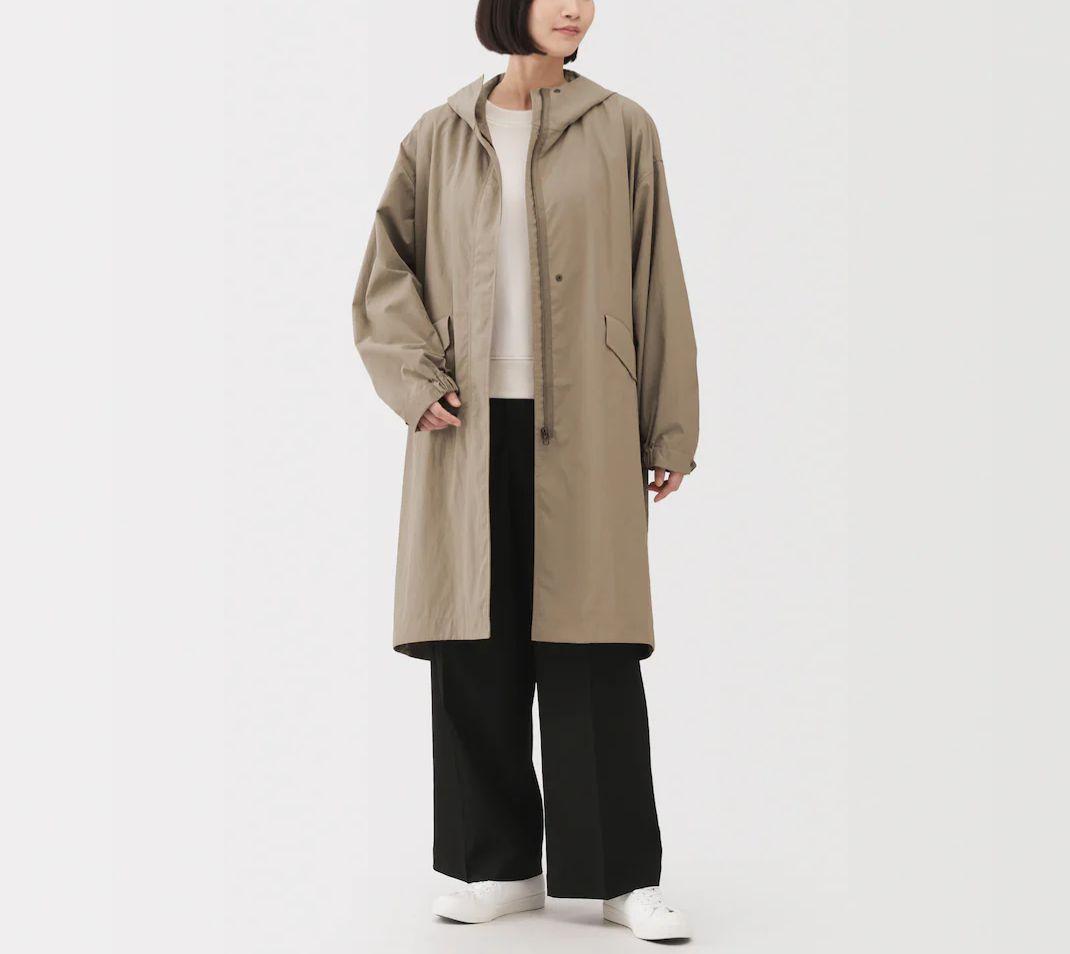 新品　無印良品　撥水　UVカット フードロングコート