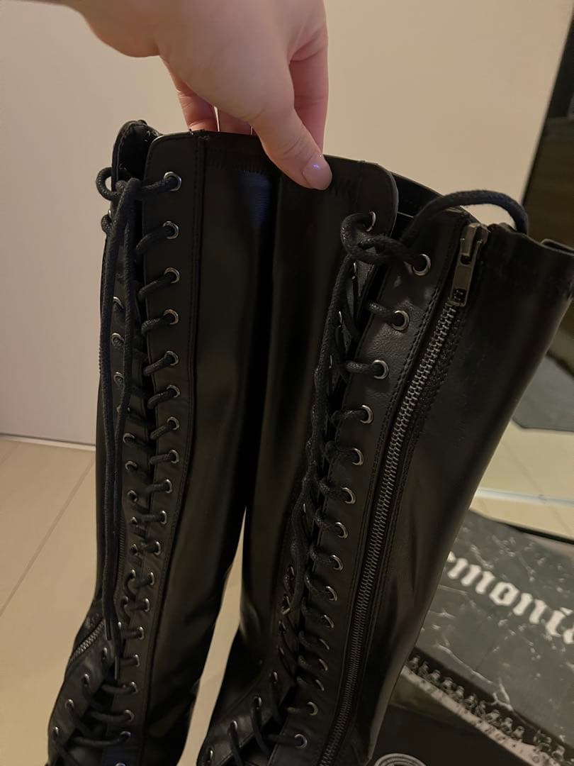 Demonia ニーハイブーツ　Blk Str Vegan Leather