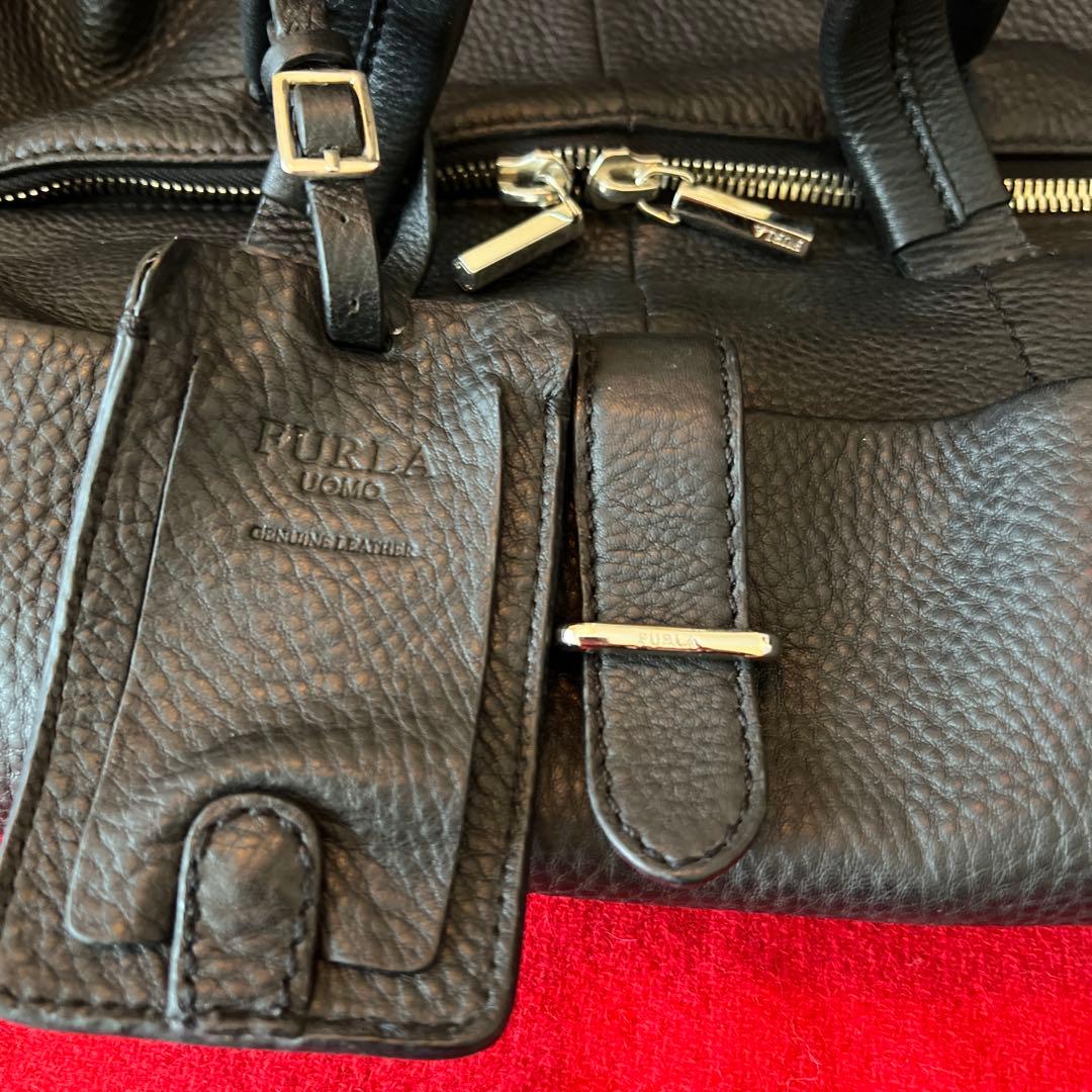 FURLA メンズライン 革製ボストンバッグ サンプル品
