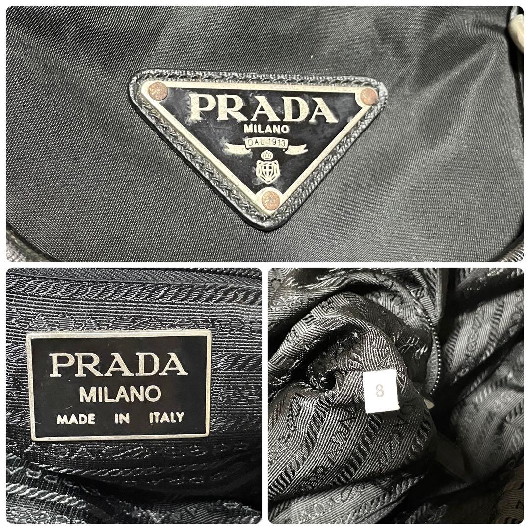【美品】PRADA プラダ　ボストンバッグ　ナイロン　レザー　ブラック　黒　旅行