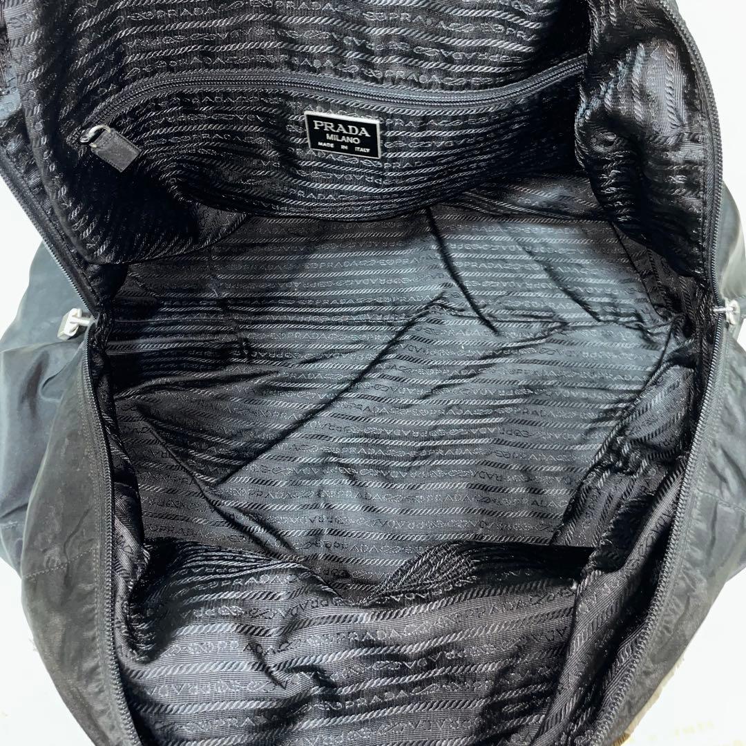 【美品】PRADA プラダ　ボストンバッグ　ナイロン　レザー　ブラック　黒　旅行