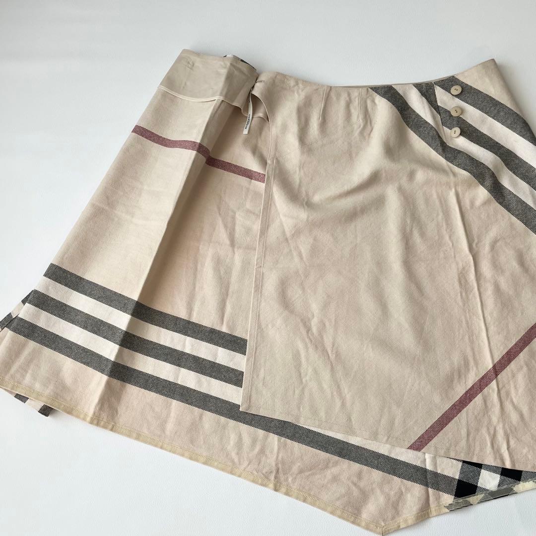 BURBERRY メガチェック ラップロングスカート　15 3L アシンメトリー
