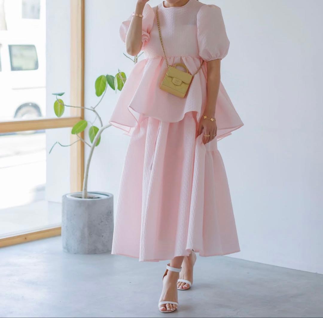 bluelea Jacquard skirt 36 pink ブルレア