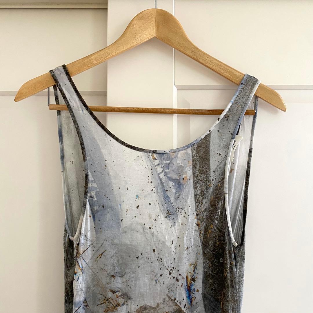 HELMUT LANG バックドレープ タンク アートプリント Y2K 美品