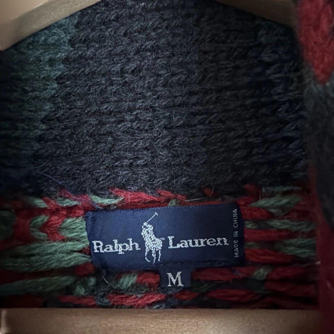 Ralph Lauren ネイティブ柄　ビンテージニットカーディガン M ラルフ