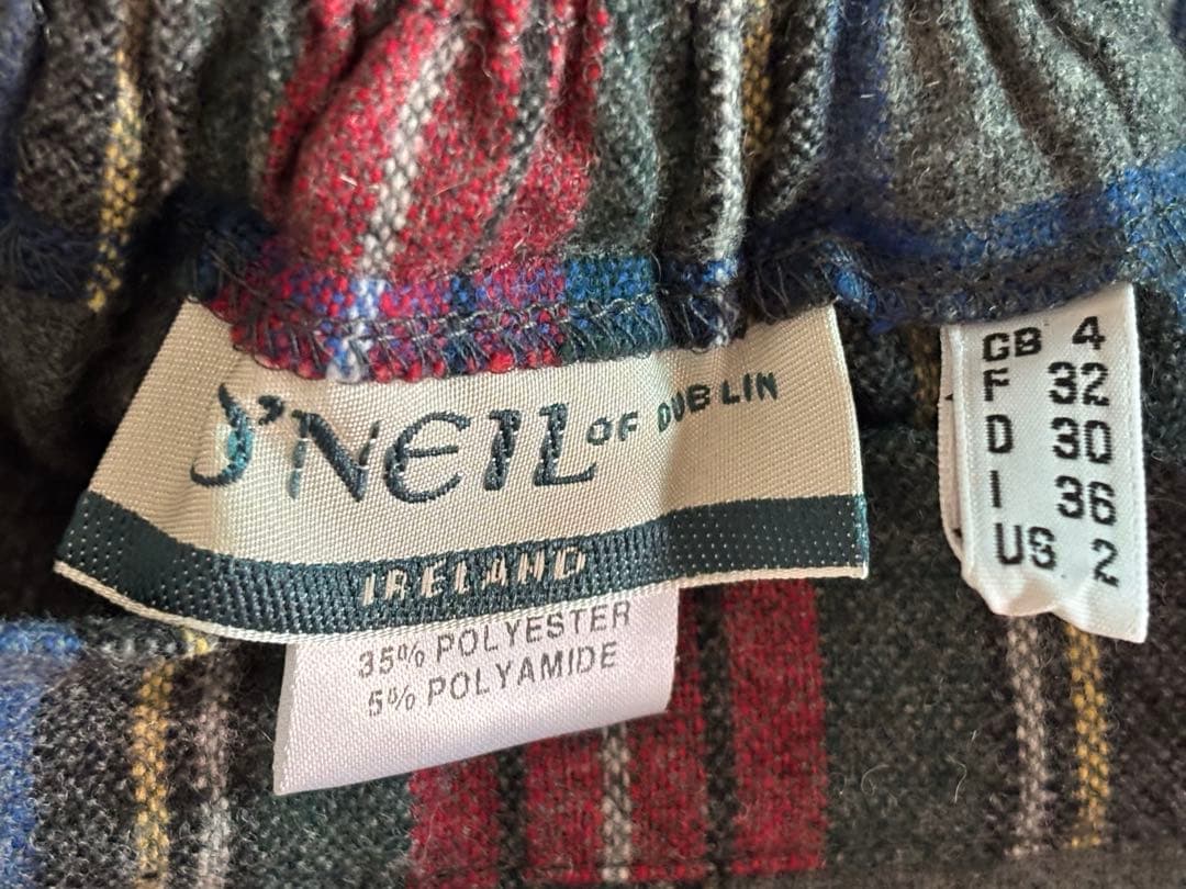 【美品】O'NEIL of DUBLINウールキルトスカート⭐︎マキシ丈90cm