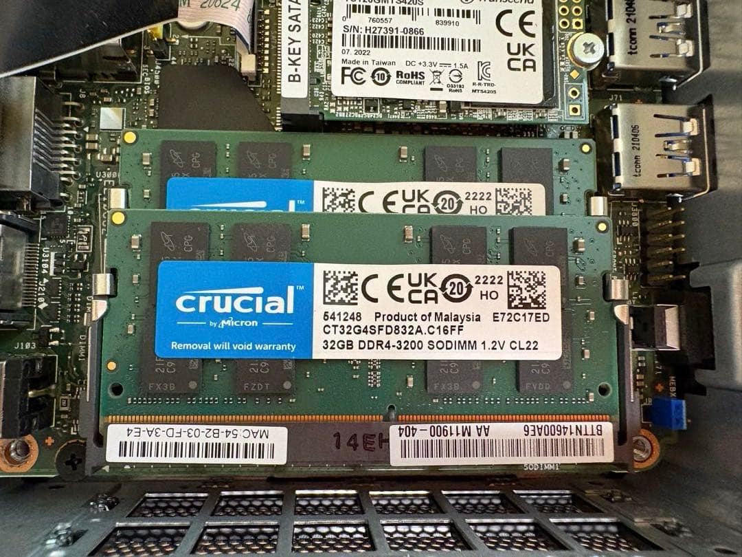 NUC11TNHv5 メモリ64G SSD1TB+120GB vPRO