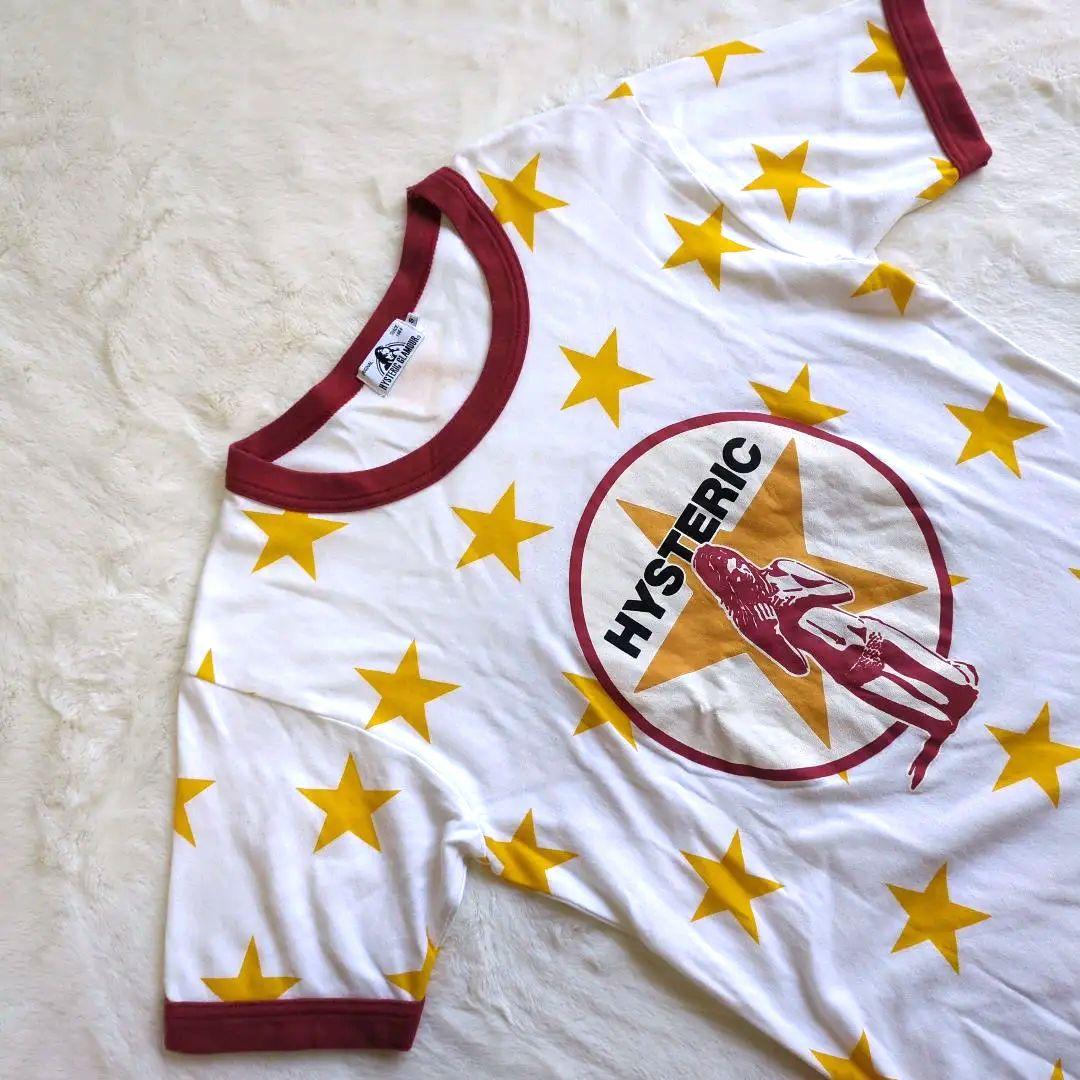 ヒステリックグラマー Tシャツ 半袖 リンガー ガール 星 スター 白