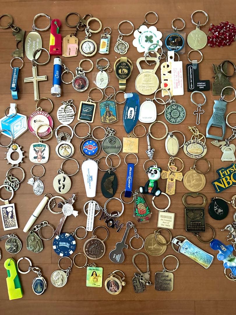 USA JUNK DRAWER キーホルダー 缶バッチ、ロザリオ 他