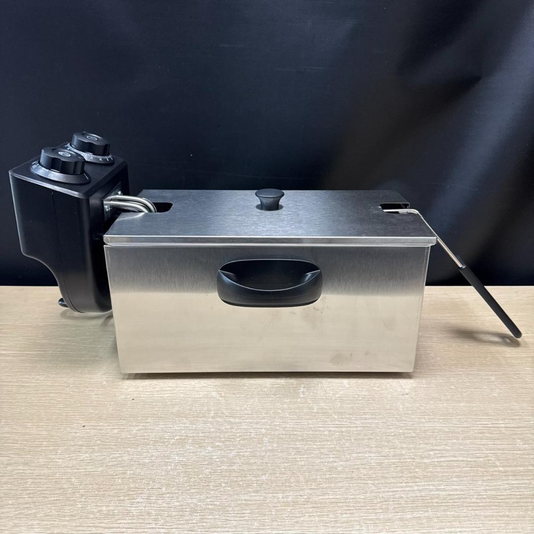 ★ステンレス製電気フライヤー　4L　タイマー付　60-200℃