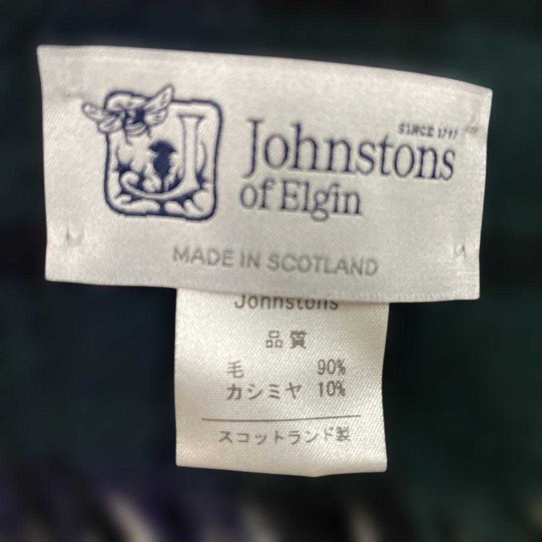 Johnstons タータンチェック・ヘリンボーンストール 190✖️47センチ