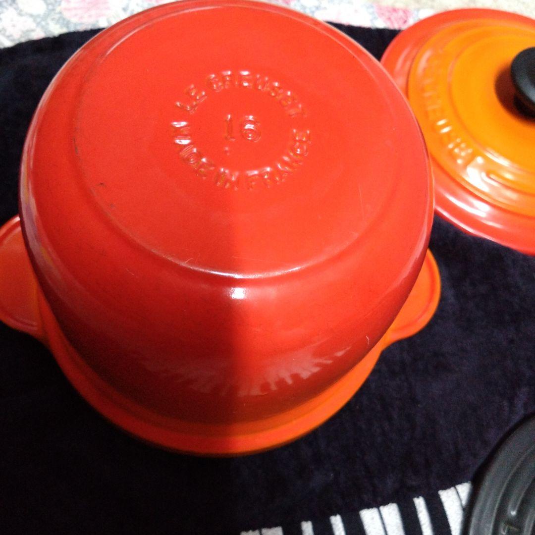 LE CREUSET 　ココット　エブリィ 18 マンダリン　インナーリッド付き