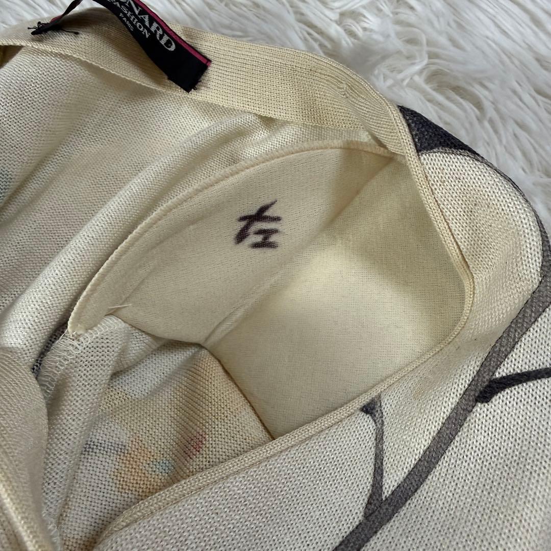 LEONARD FASHION ニットカーディガン 金ボタン ウール シルク混