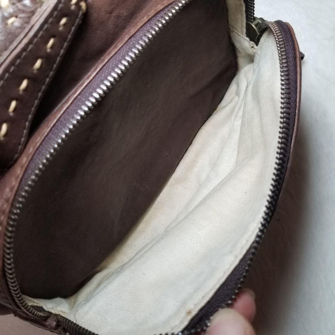 美品　genten ゲンテン レザー ウエストバッグ ボディバッグ ヒップバッグ