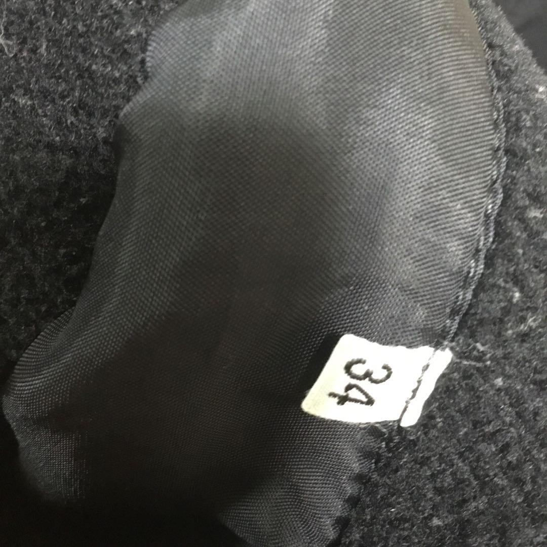 OLD ENGLAND ダッフルコート 黒 ブラック 34 WOOL 毛100％