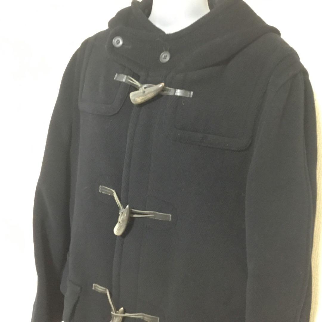 OLD ENGLAND ダッフルコート 黒 ブラック 34 WOOL 毛100％