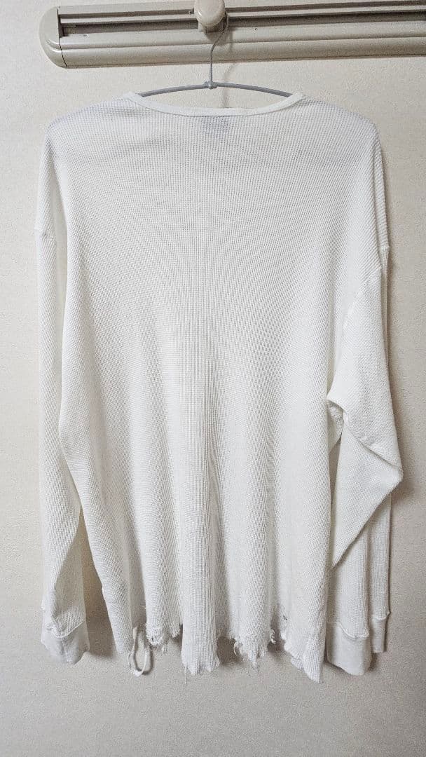 トップス ANCELLM DAMAGE WAFFLE CREW LS