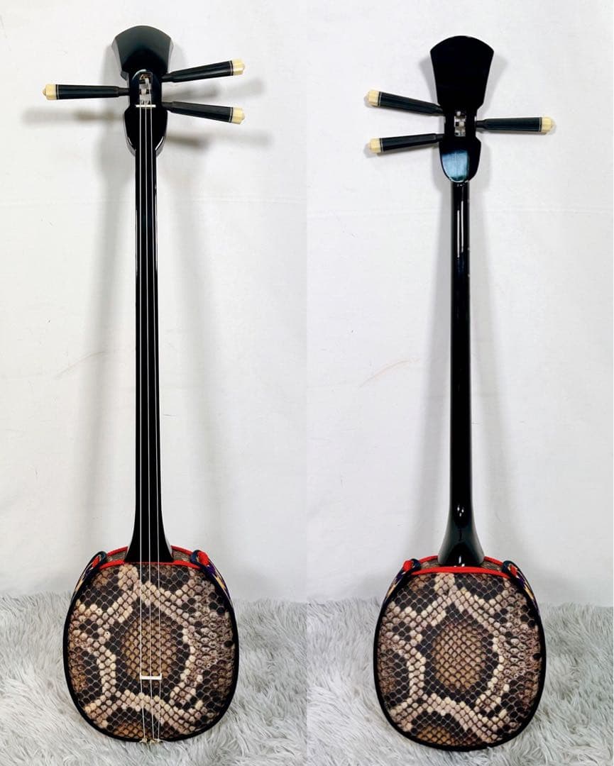 【動作品】沖縄三線 三味線　合皮　初心オススメセット　希少カラー