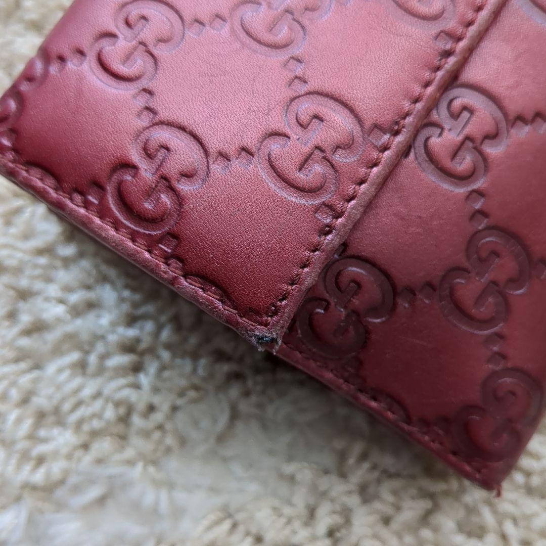 GUCCI　シマレザー　ラブリーハート 　二つ折り財布