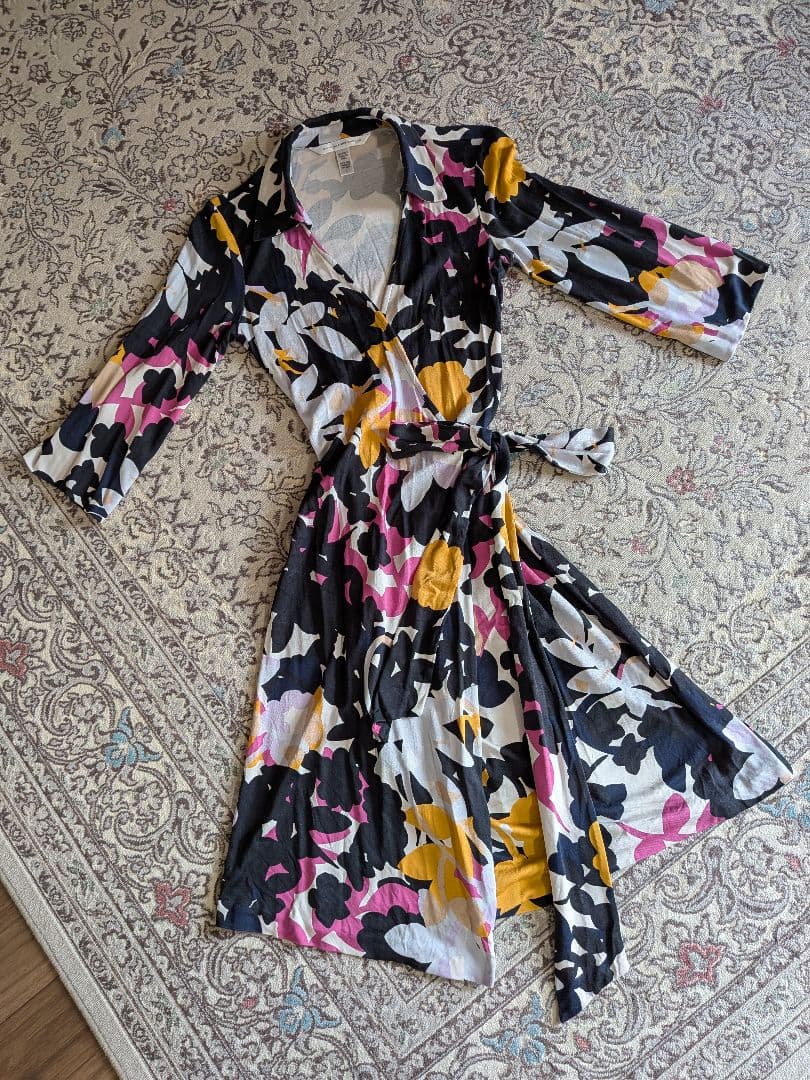Diane von Furstenberg 花柄七分袖 ワンピース