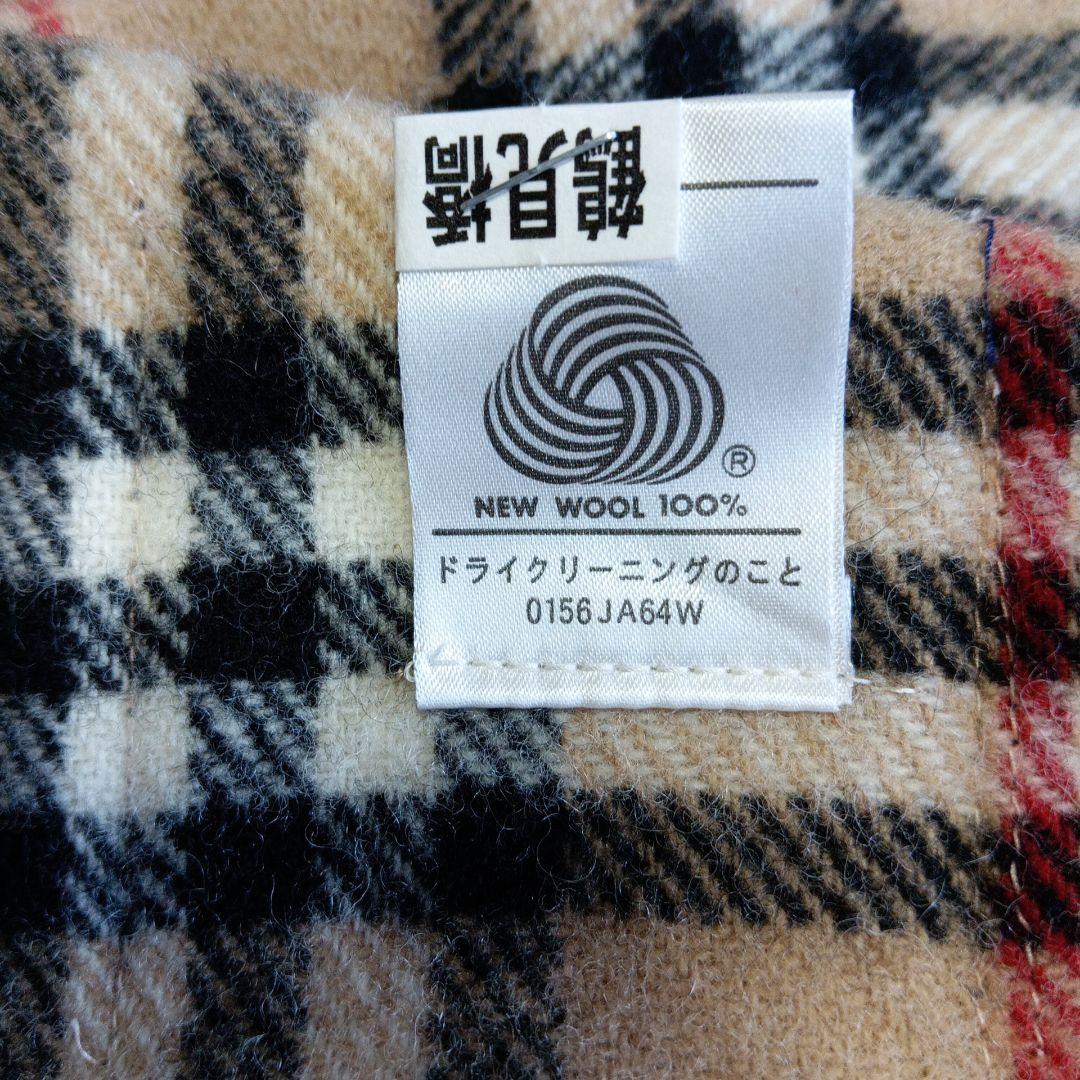 BURBERRYS バーバリー ロゴ刺繍 ノバチェック ウール 膝掛け 肩掛け