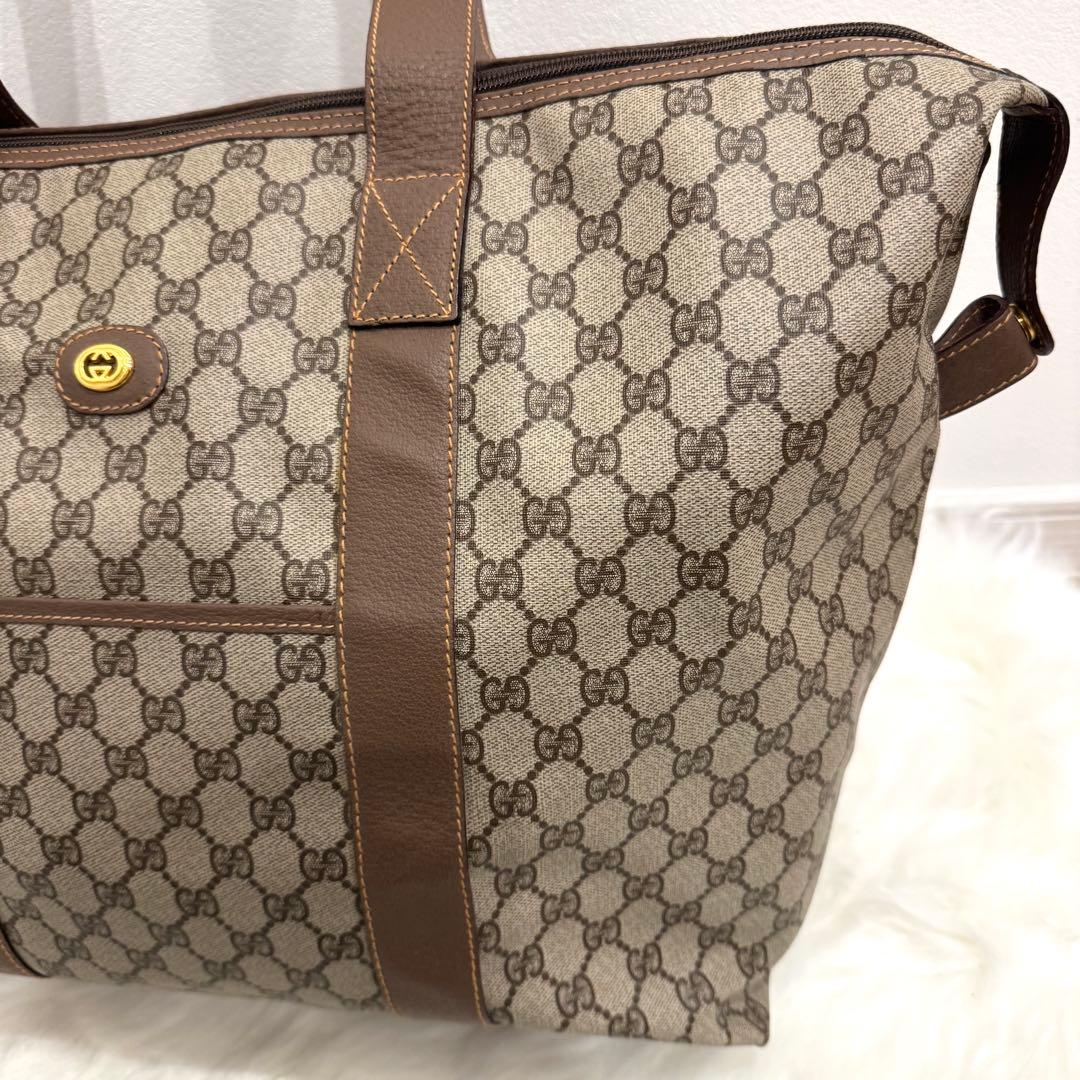 【美品】　GUCCI グッチ　GGボストンバッグ　ヴィンテージ　トート
