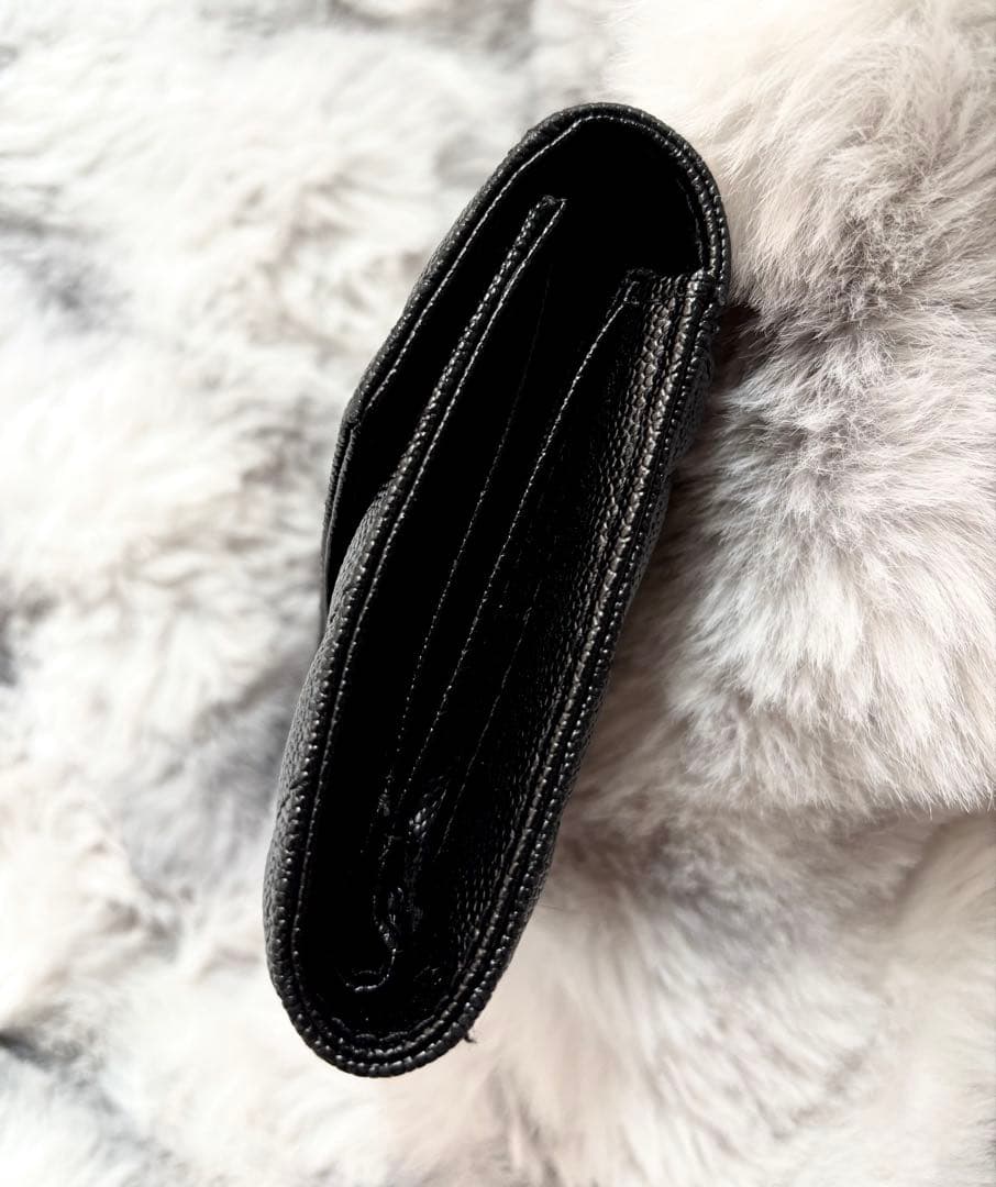 ✨*❗様 SAINT LAURENT ブラックレザー三つ折り財布