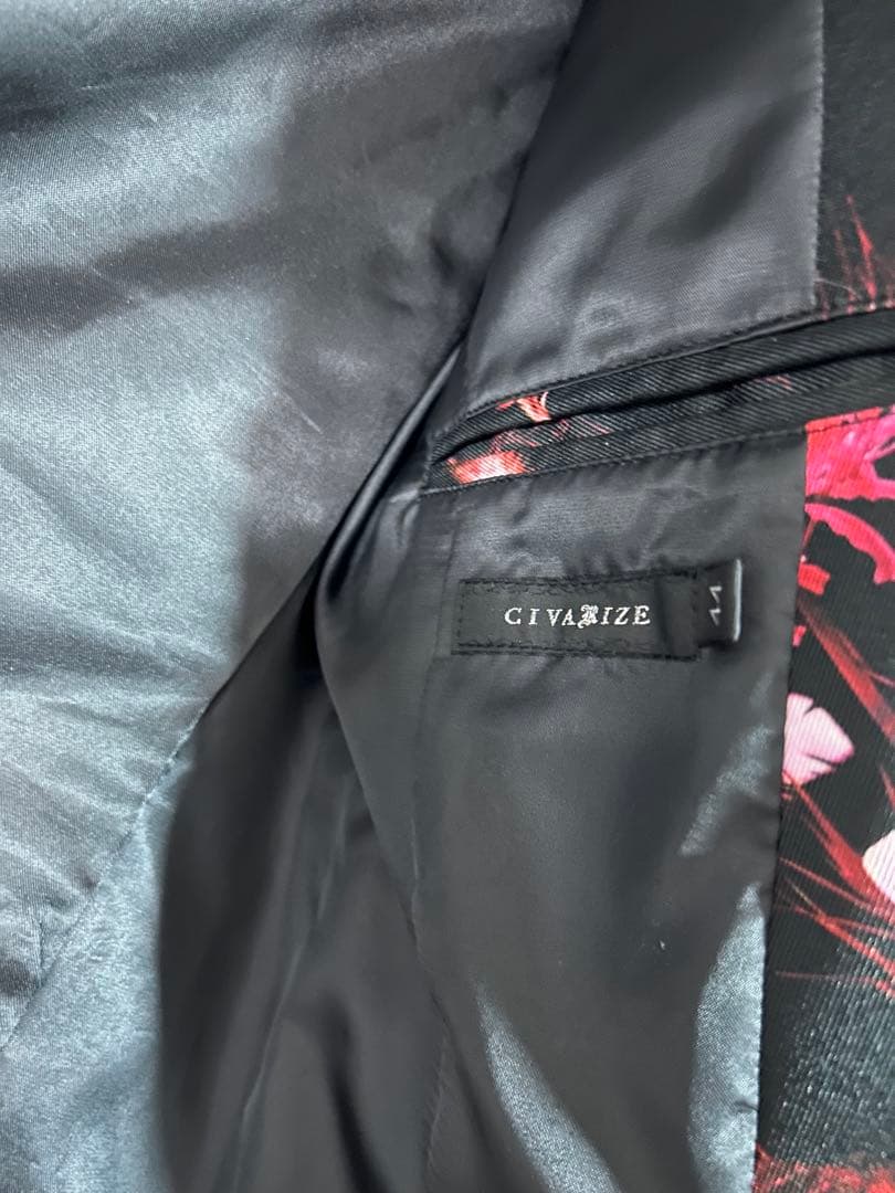 CIVARIZE 花柄 テーラード 44 美品 総柄 細身 人気