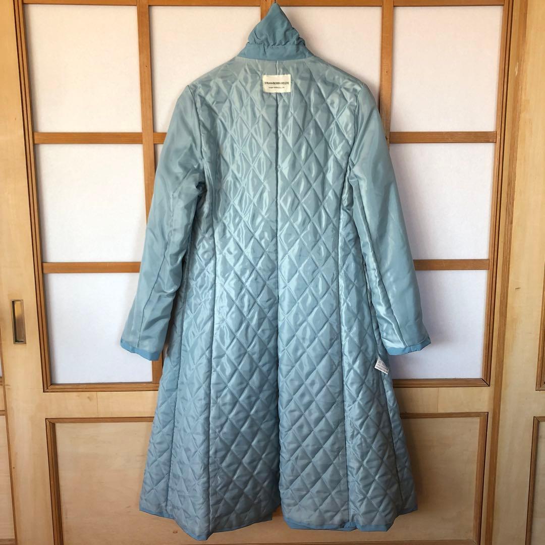 美品　ストロベリーフィールズ　トレンチダウン風コート　ロング　アウター　水色　M