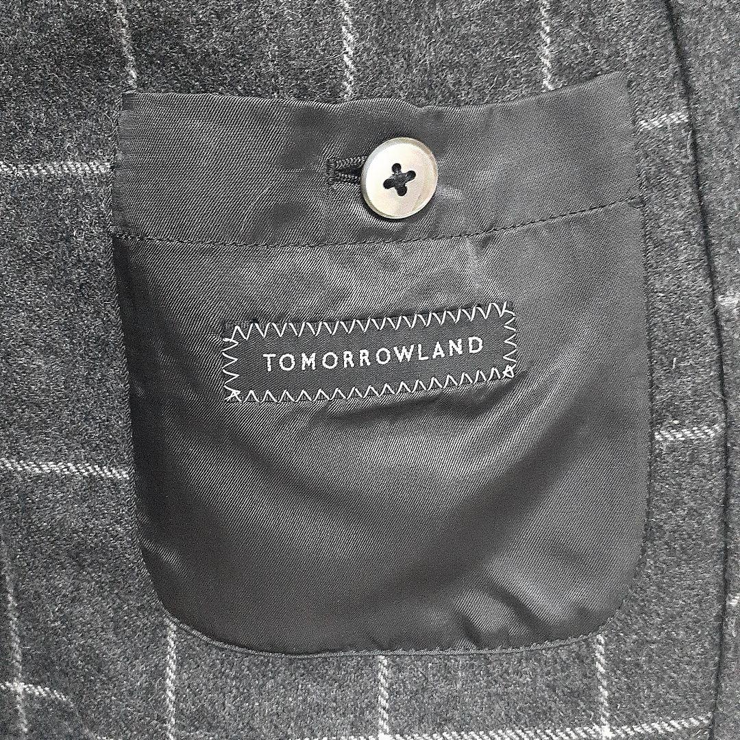 TOMORROWLAND　46 カシミヤ ダークグレー ウインドウペンチェック