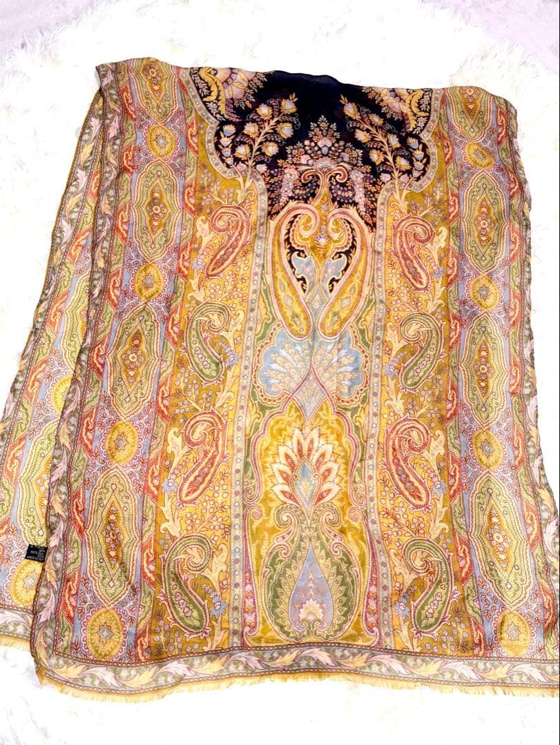 ETRO シルクスカーフ ペイズリー柄 162×60cm