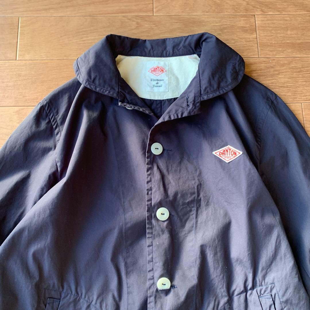 DANTON ダントン 丸襟 コットン シングルジャケット ネイビー 40
