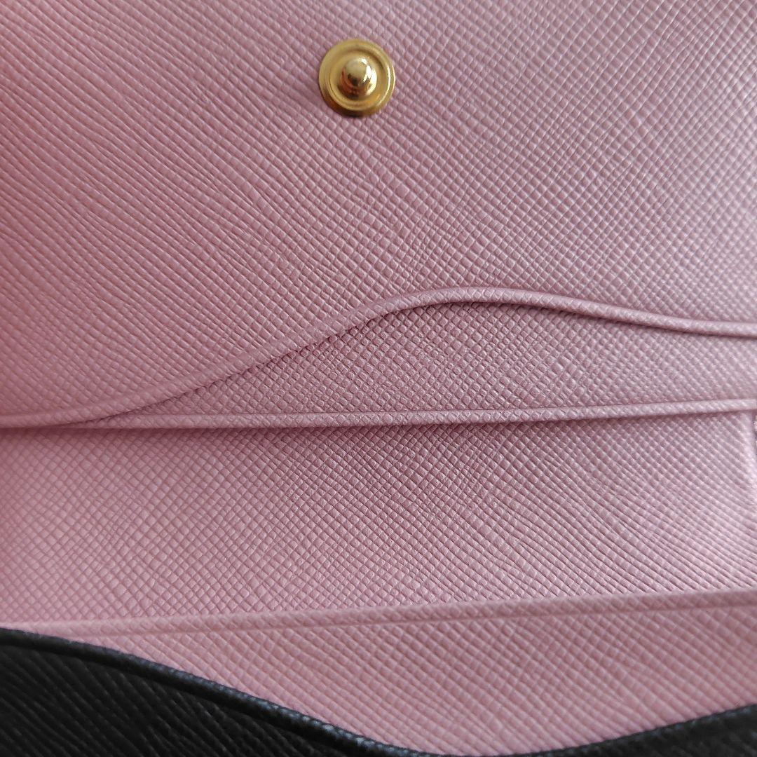【美品】PaulSmith 名刺入れ 黒 ピンク クロスグレイン カードケース