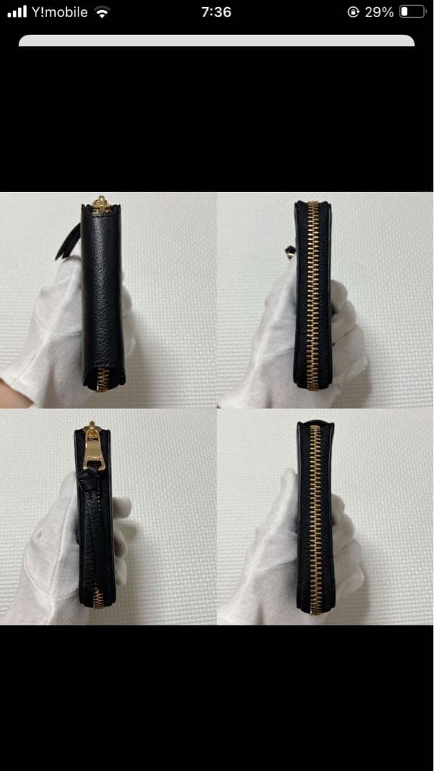 未使用　russet ラシット　レザーラウンドファスナー財布　ブラック　黒