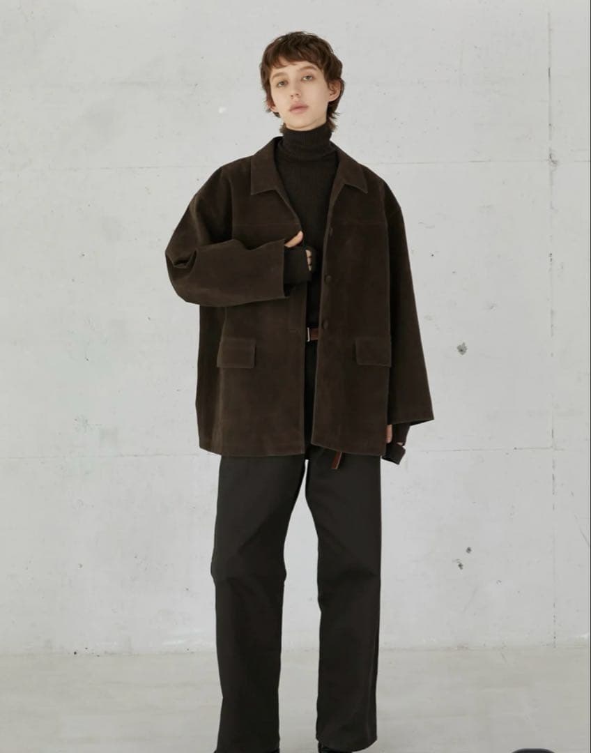 ジャケット・アウター la peau de gem. eco suede coverall BROWN