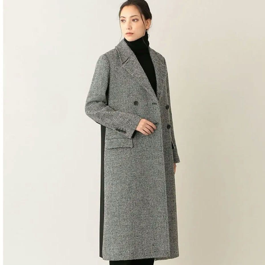 定価12万 EPOCA エポカ ロングコート シルク混 　ツイード グレー