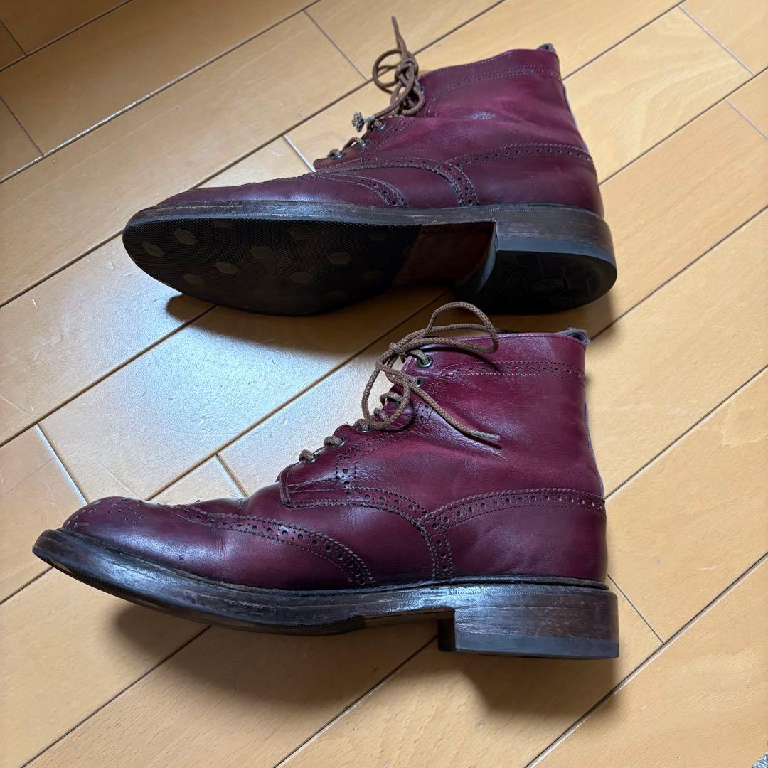 Tricker'sトリッカーズ　バーガンディ ブーツ24cm