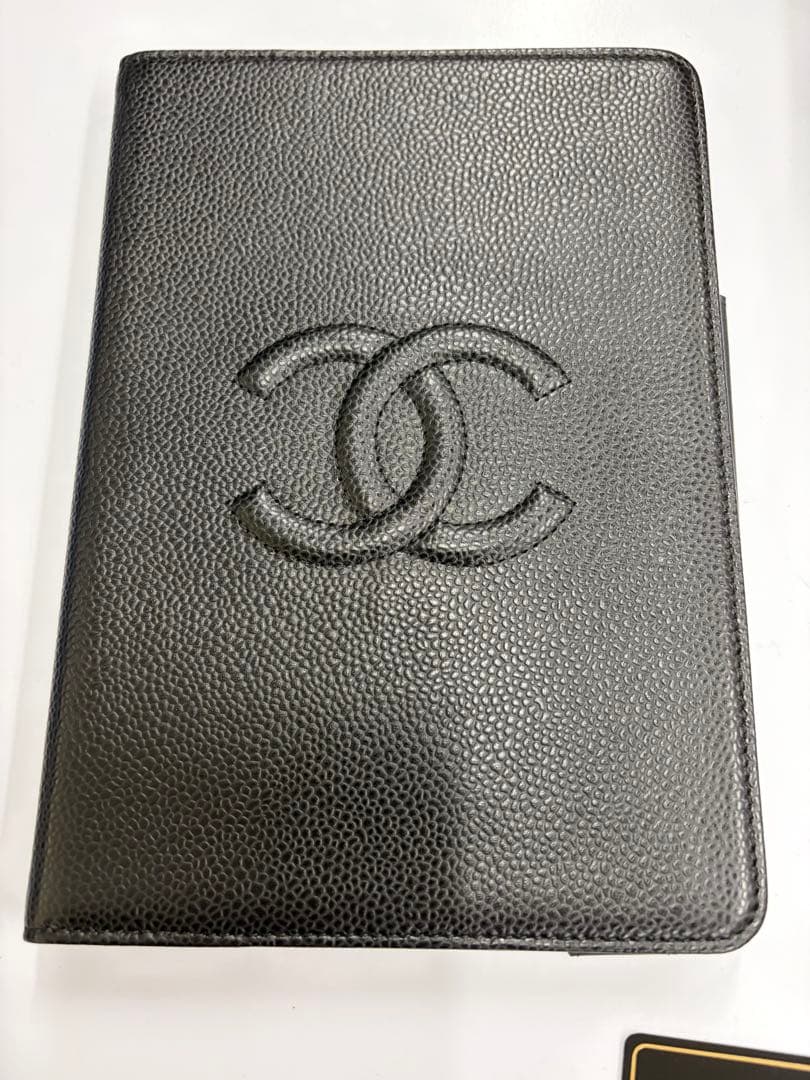 【未使用保管品】CHANEL ブラック レザー iPadケース
