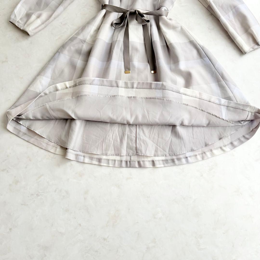 【ブルーレーベルクレストブリッジ】ワンピース ロング チェック Aライン 38