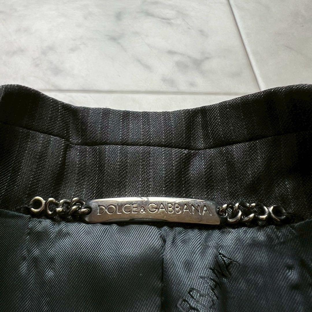 DOLCE&GABBANA DGロゴボタン ピンストライプ テーラードジャケット