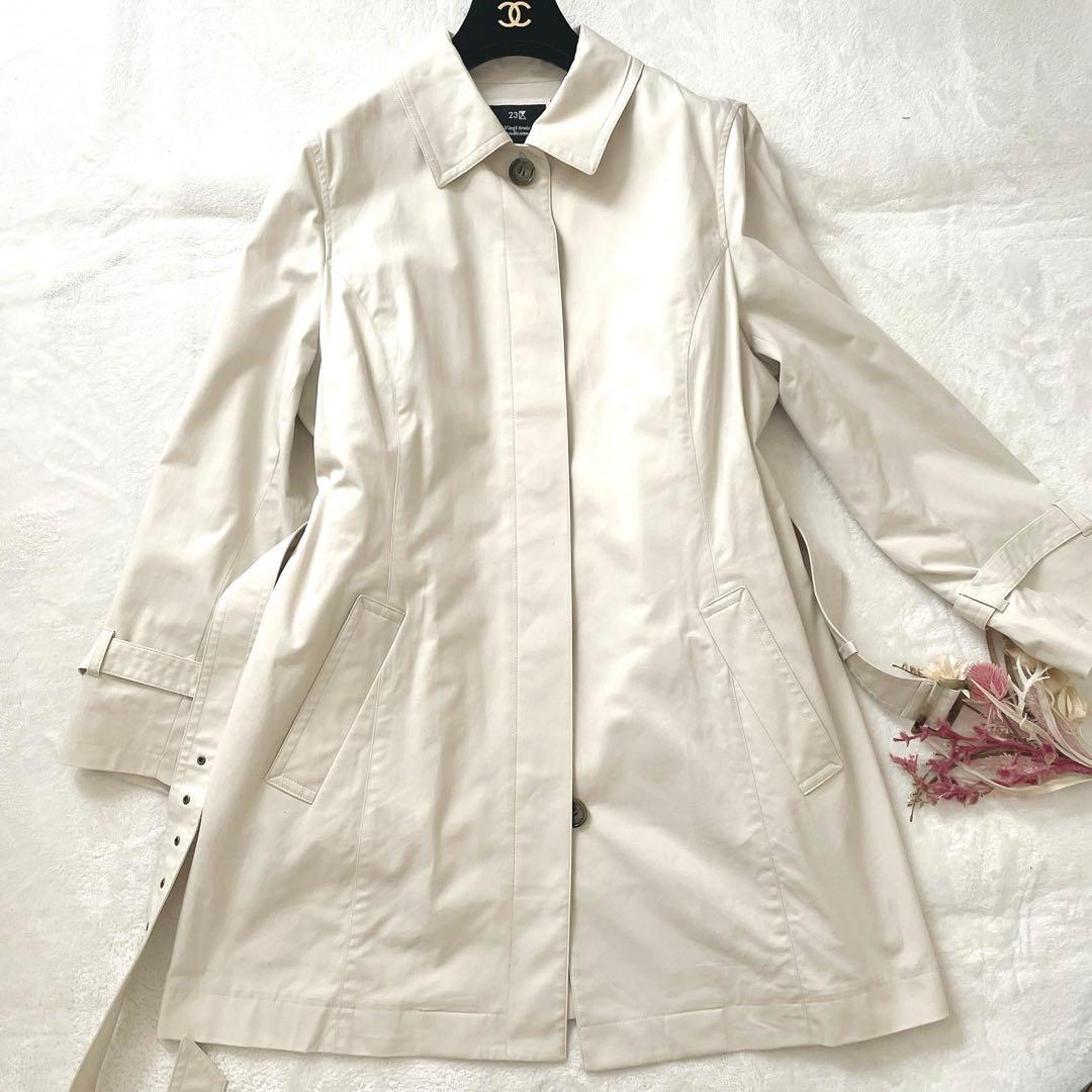 極美品⭐︎23区 キルトライナー付き ベルテッド ステンカラーコート 大きいサイズ