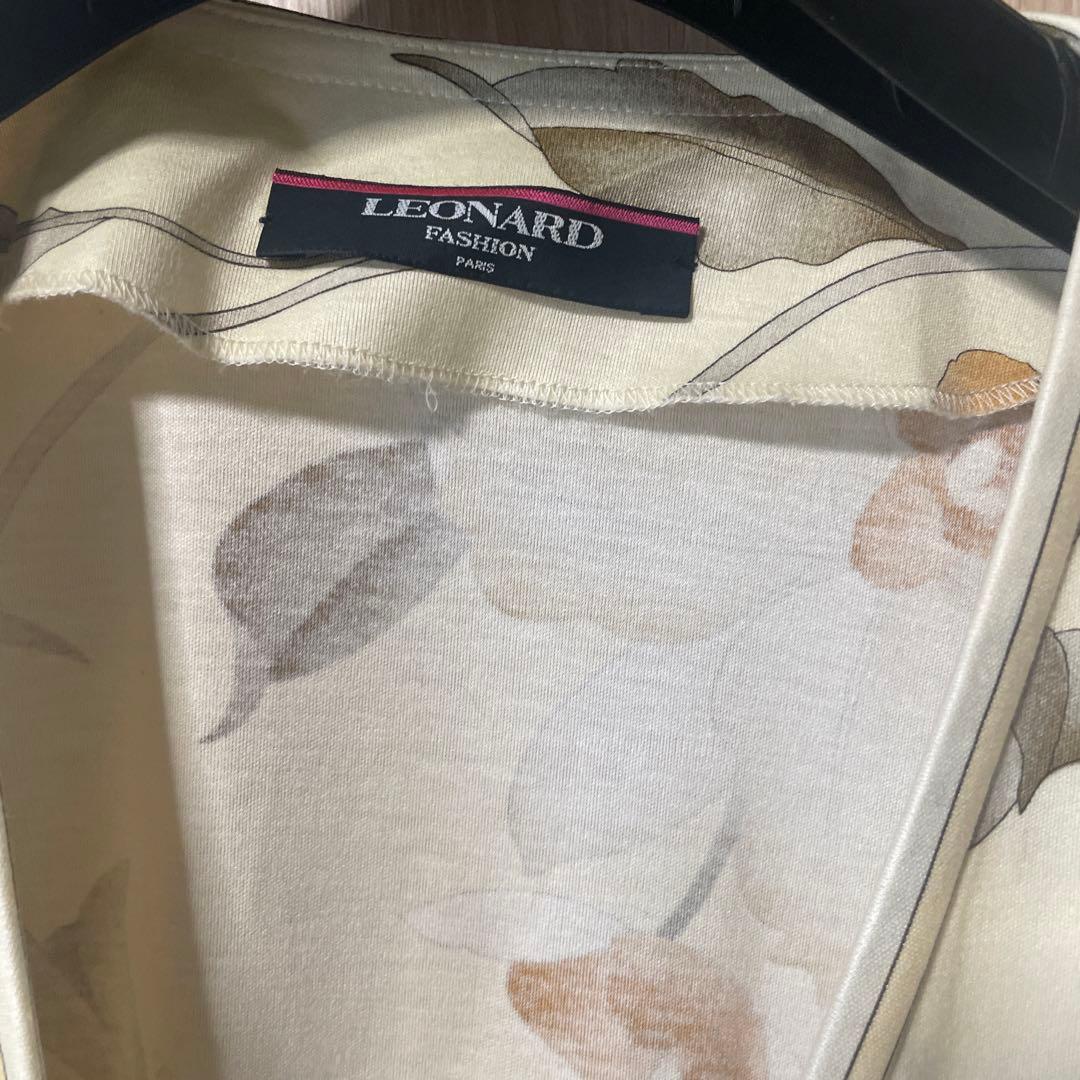 LEONARD 花柄カーディガン 長袖 アイボリー