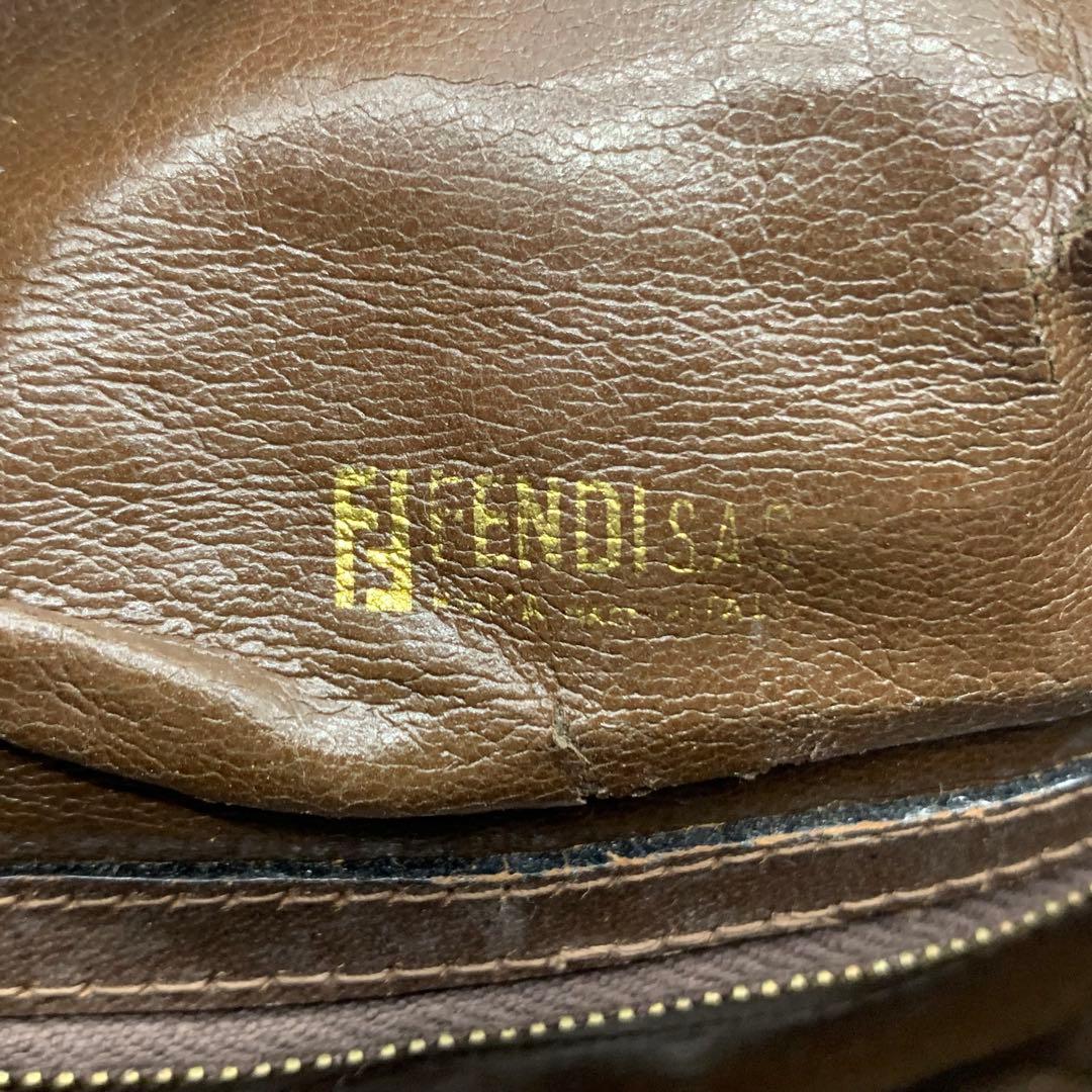 FENDI ズッカ柄 ボストンバッグ　キャンバス　レザー　ヴィンテージ