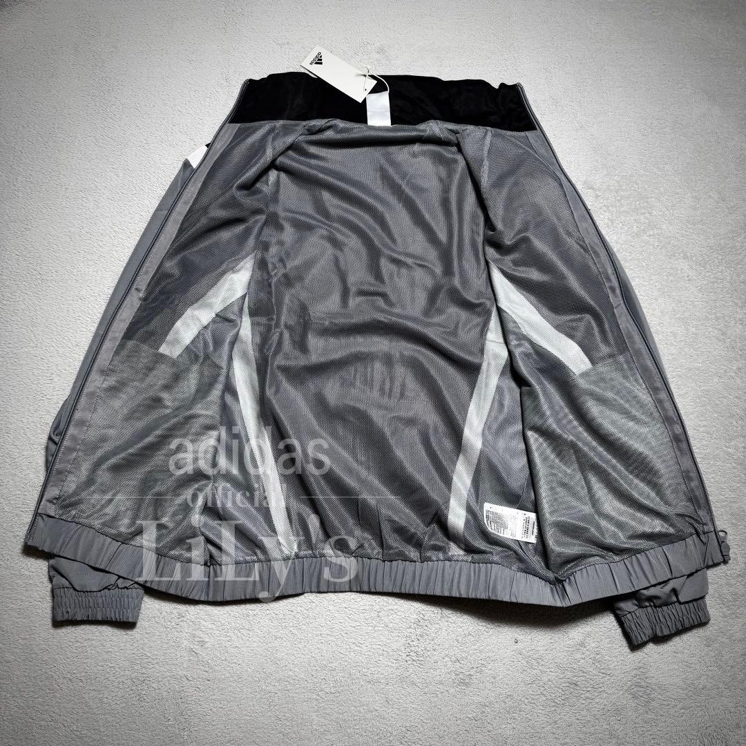 【Ｌサイズ】adidas上下セットアップ　グレー　ブラック　ウーブン　ウインド