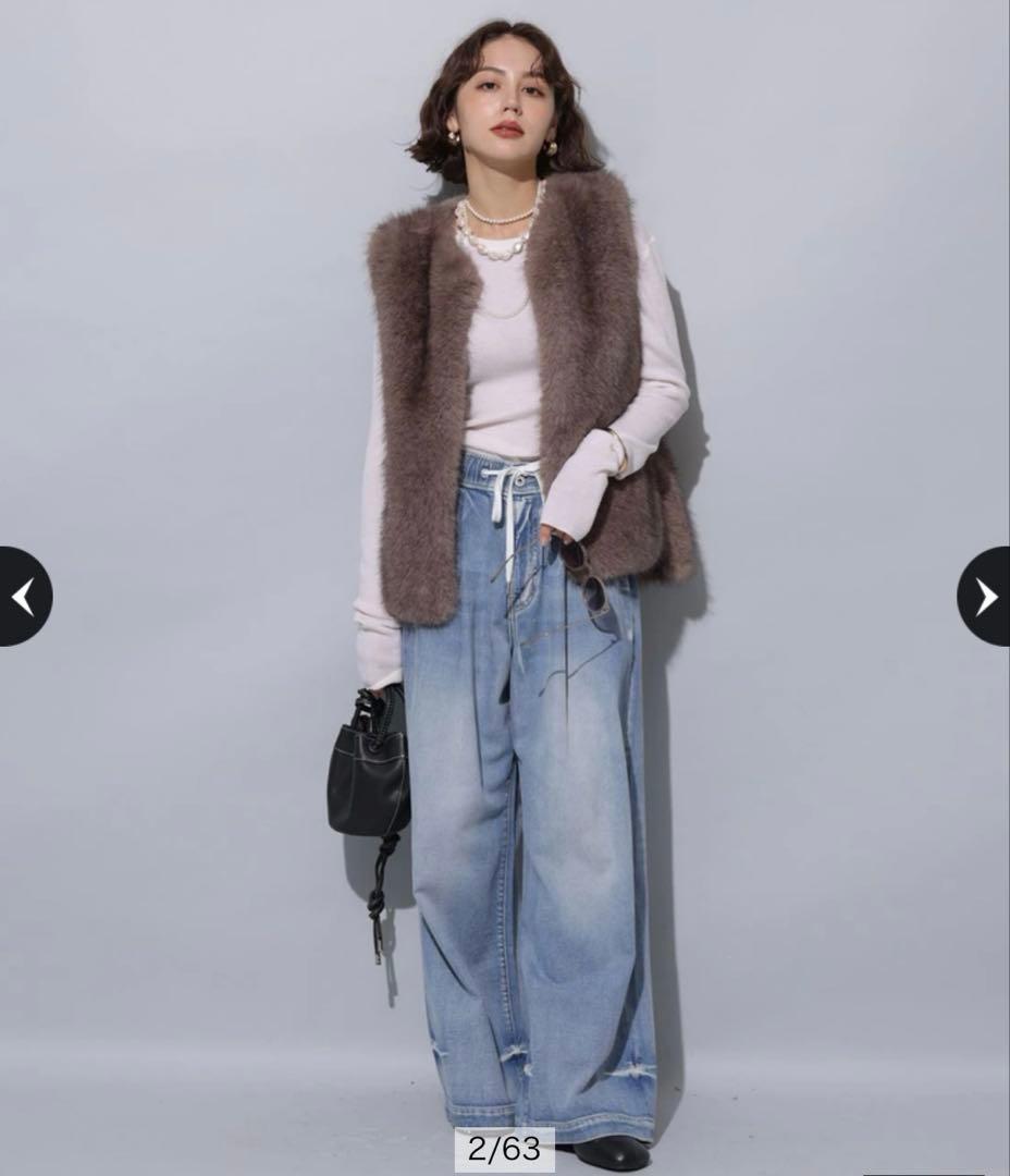 アルページュストーリー　テンセル混ドロストデニムパンツ　新品未使用品