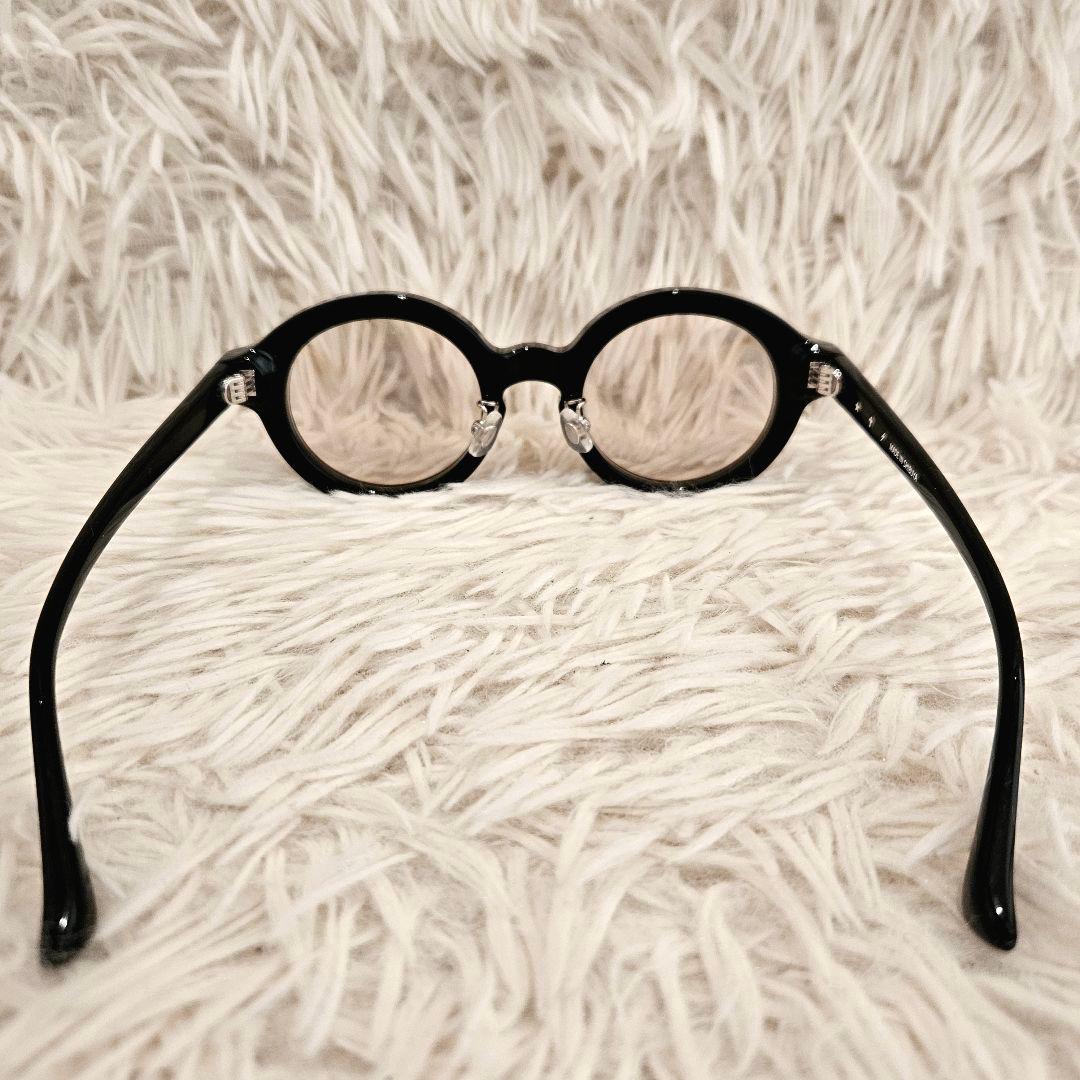 美品 N.S.H 渋谷サングラス 美品 NSH 眼鏡 メガネ 度無し 黒