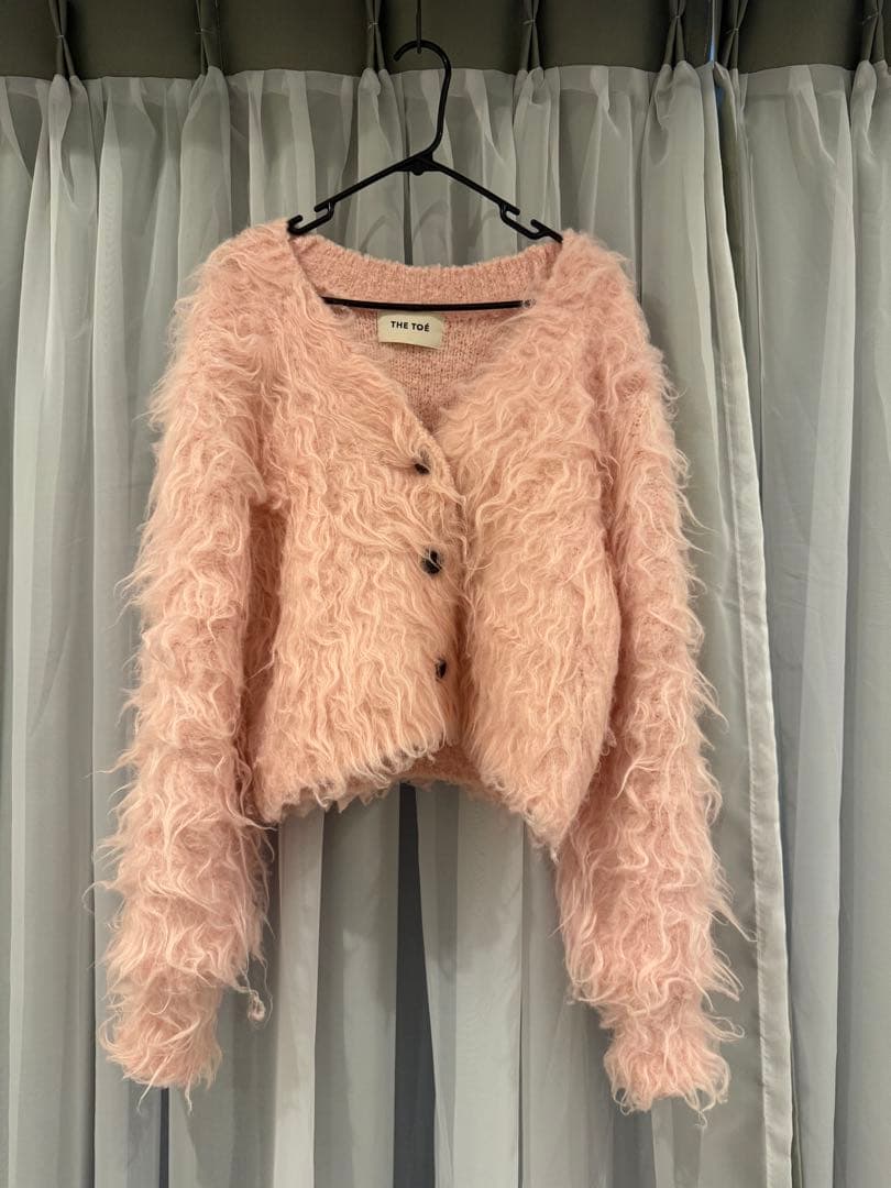 【新品・正規品】THETOE SHAGGY CARDIGAN ピンク Sサイズ