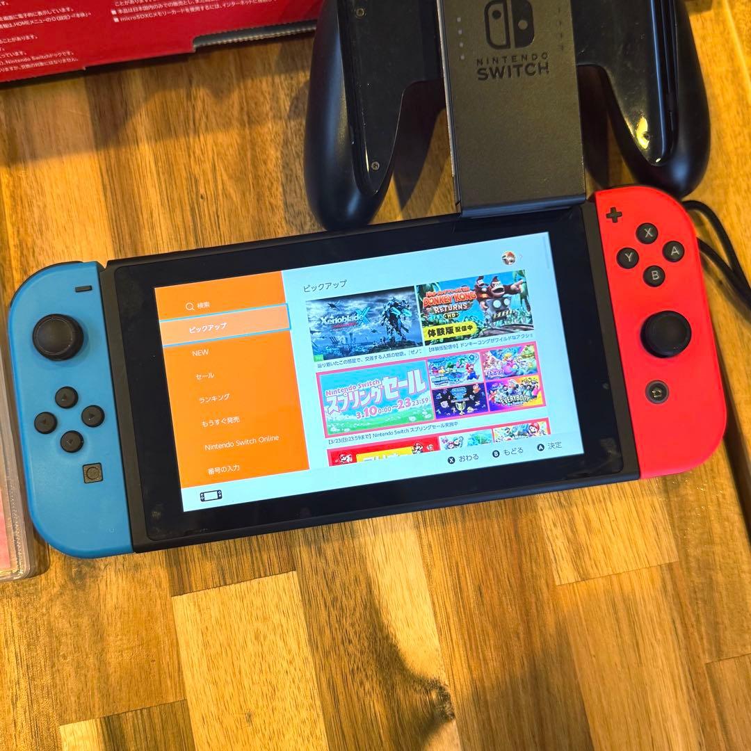 T*i様 Nintendo Switch ネオンレッド/ブルー 本体 + マリオ